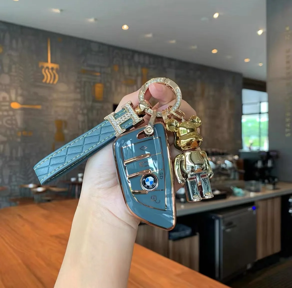 Cover Chiave/telecomando per BMW Key Sheathing 528 Five Series 530 X1 X2 X3 X4 X5 X6 - Hb0bee4c5685741e1ab363f66d5a03242i