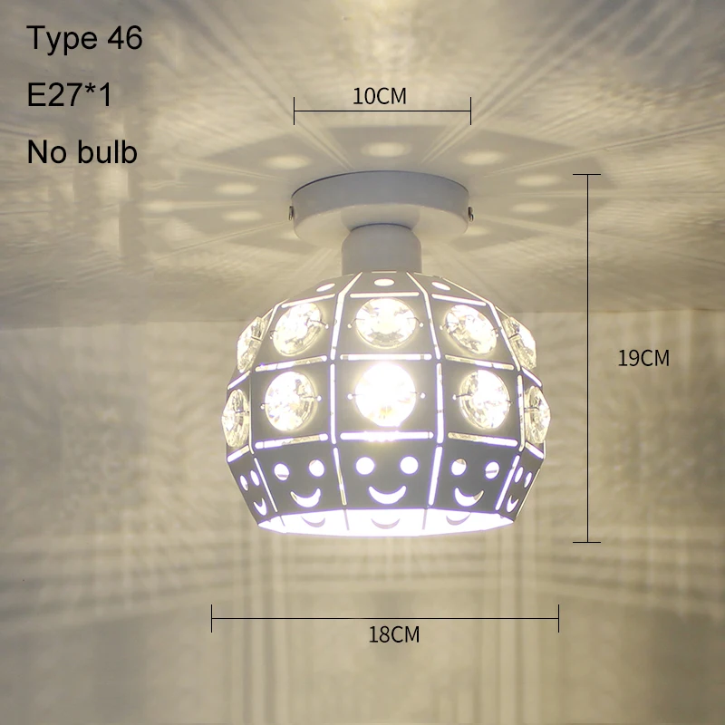 Type 46 no bulb Современные потолочные светильники, хрустальные плафоны, винтажный потолочный светильник для столовой, плафон для гостиной, лофт, Lamparas De Techo, современный - Цвет корпуса: Type 46 no bulb