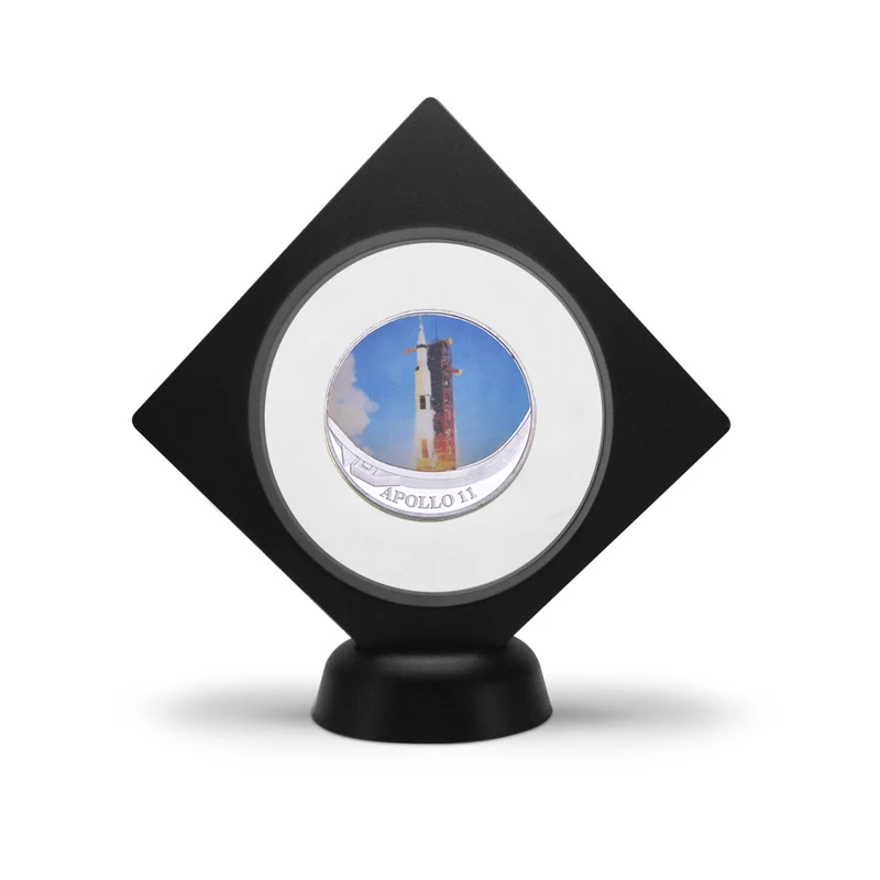 coin2 with holder WR Apollo 11 50th Anniversary серебряные коллекционные монеты с держателем для монет оригинальная монета для вызова медаль США коллектор дропшиппинг - Цвет: coin2 with holder