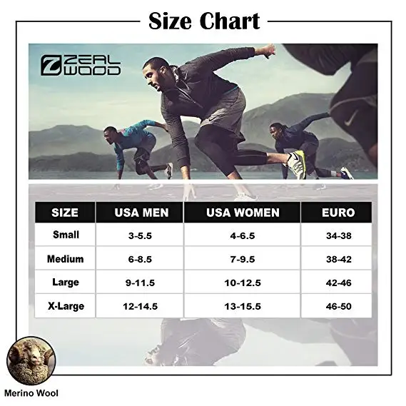 ZEALWOOD Hiking Trekking Socks Women and Men's Socks Merino Wool Socks Warm Winter Outdoor Sports Socks, 1/3 pairs