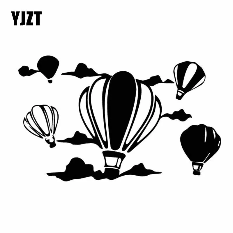 YJZT 18.3CM*11.3CM Dreamy Hot Air Balloon In Clouds Beautiful Cool Vinyl Decal Romantic Car Sticker Black/Silver C27-1081 | Автомобили и