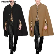 INCERUN, мужской модный однотонный плащ с отворотами, куртки, ветровка, Повседневный, свободный, однобортный, мужской Красивый кардиган, Тренч