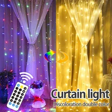 3M Curtain Fairy Lights LED Light 8 Lighting Modes Remote Control Christmas Lamp Holiday Decoration For Home Bedroom Window