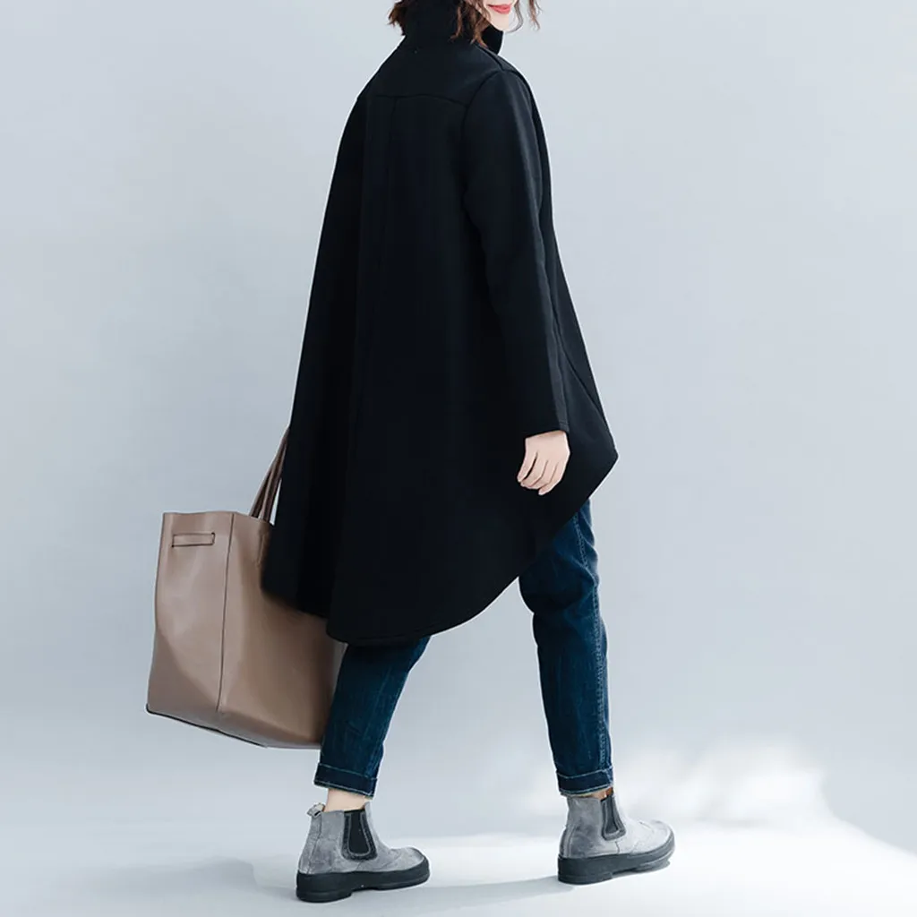 Long Sleeve High Neck Sweatshirt Blouse Irregular Lower Hem Plus Size Tops толстовка hoodies худи sweatshirt толстовка женская