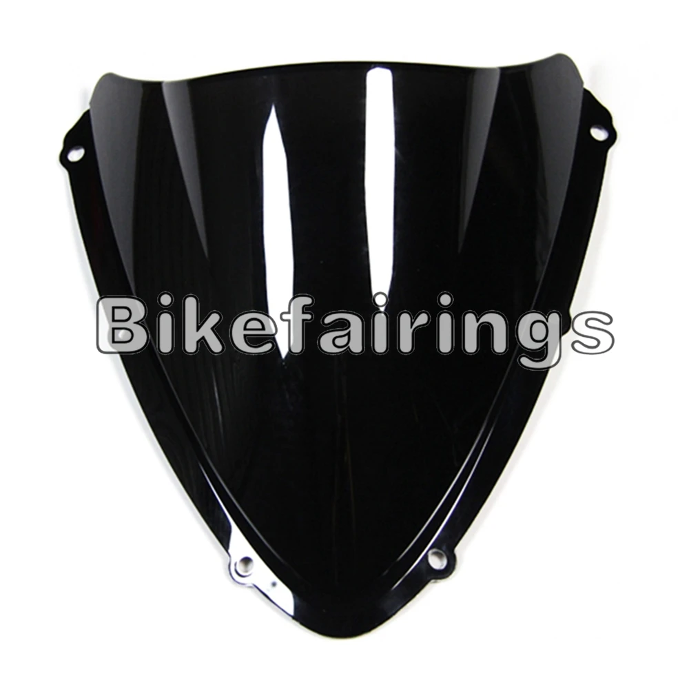 Ветровое стекло Sportbike с двойными пузырьками для Suzuki GSXR600 GSXR750 2008 2009 2010 08 09 10 аксессуары для мотоциклов ветровые стекла - Color: Black