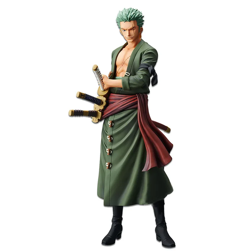

27cm One Piece Big Standing Roronoa Zoro 3D2Y Three-knife Ver. PVC Action Figures OP Ronoa Zoro Ghost Cut Luffy Sanji Model