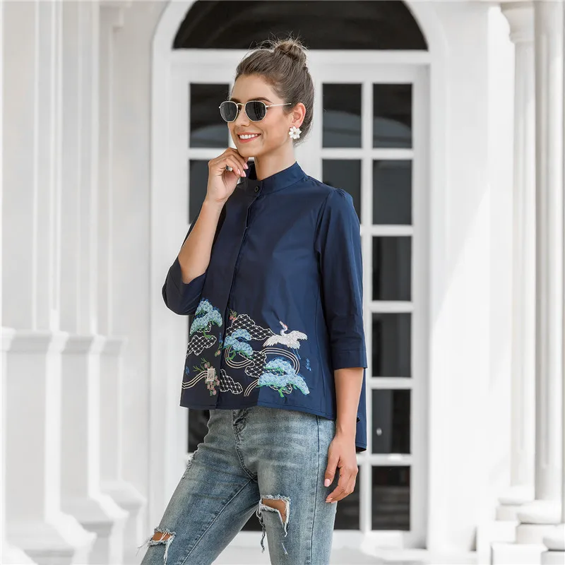 Women Tops Blouse Women Print Shirts Fashion Korean Casual Blouse Women Plus Size