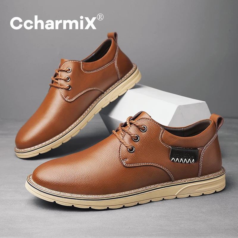 

New Men Shoes Leather Cowhide Leather Shoes Men Comfortable Low-top British Casual Single Shoes Leather Shoes Formal Shoes