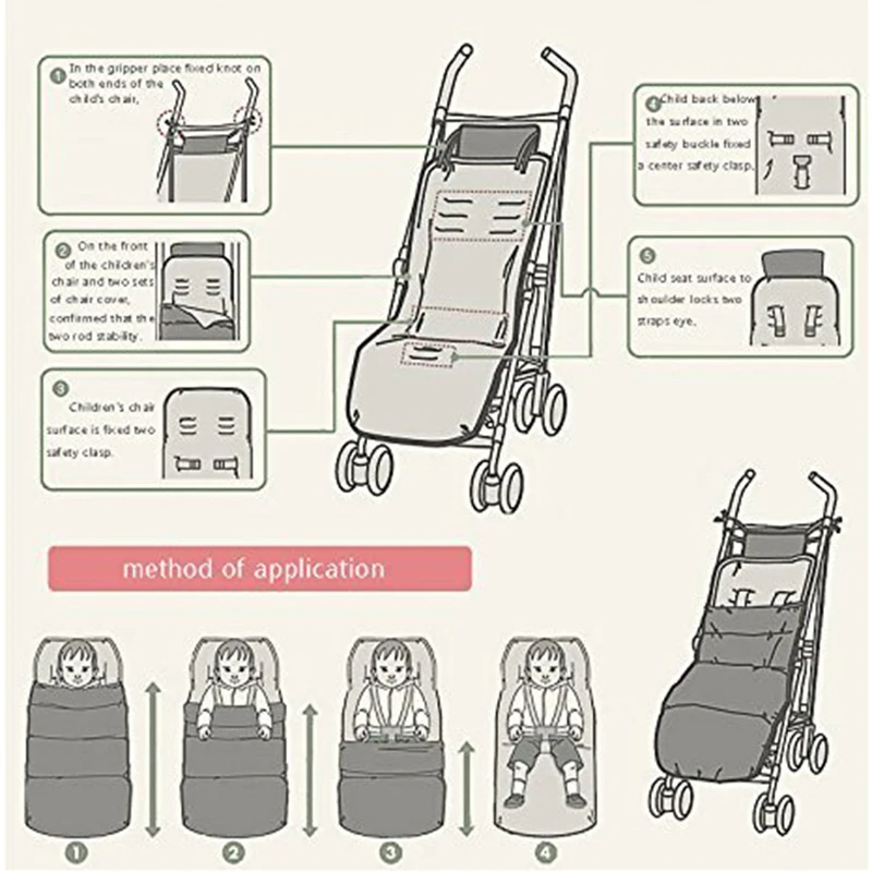 Зимние спальные мешки, конверт для детской коляски, спальные мешки для детской коляски 0-6 м