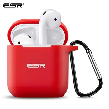 

ESR for AirPods Case with Keychain Shockproof Protective Cover Silicone AirPods 1 2 Case Wireless Bluetooth Earphone Cases Hooks