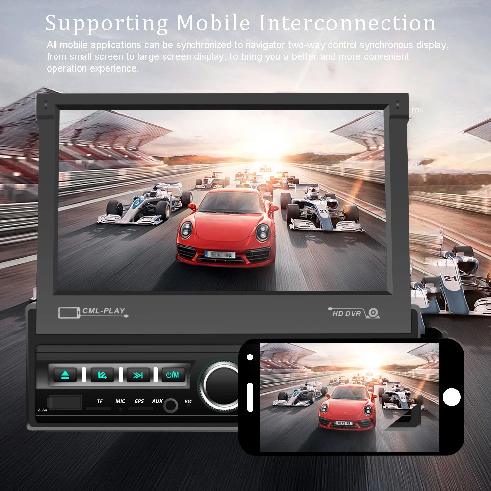  Podofo 1 Din 7 ''Radios de coche GPS Autoradio Android espejo enlace coche reproductor Multimedia p