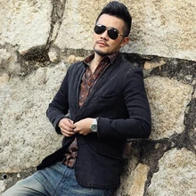 Новинка весна осень мужской блейзер с длинным рукавом сплошной цвет Тонкий Повседневный тонкий костюм куртка размера плюс f8308