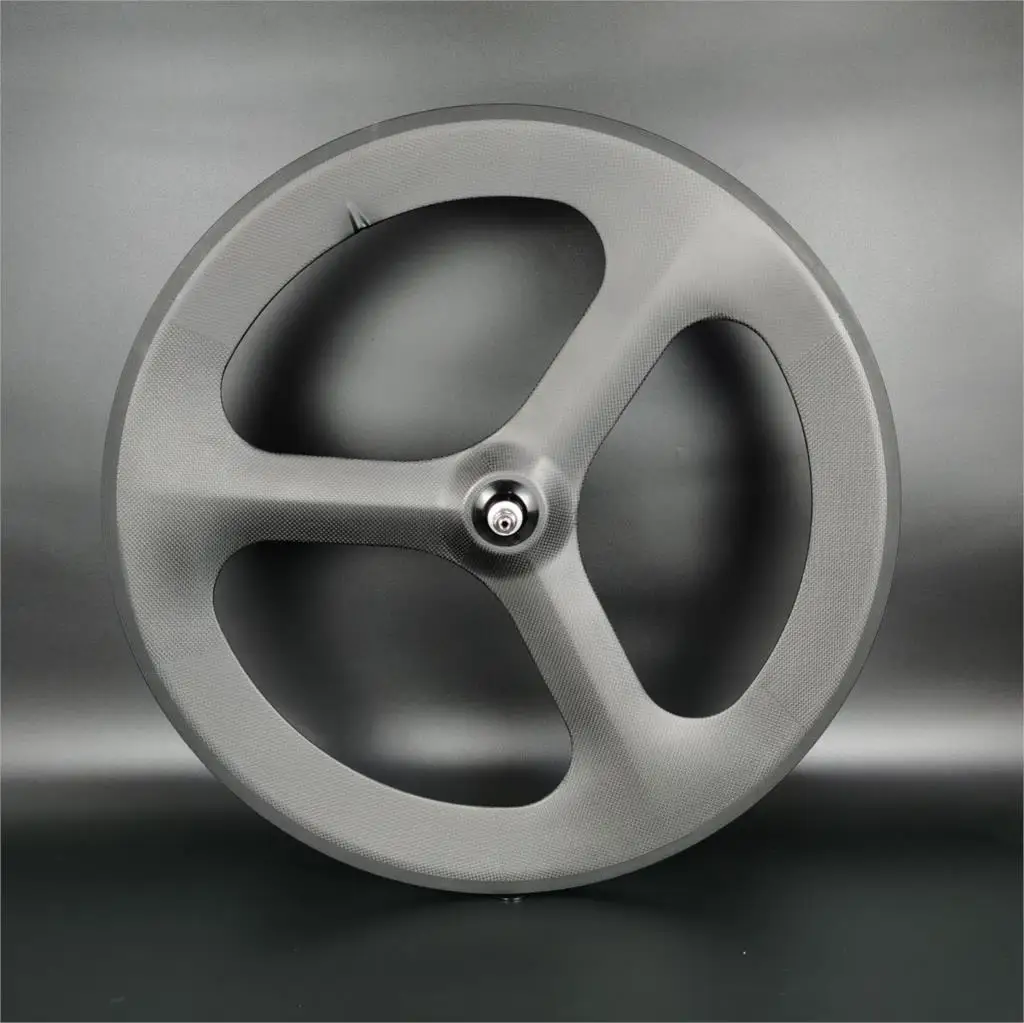 700C 3-spoke carbon wheels 70mm depth 23mm width fixed gear/road hub for Track/Road Racing bicycle tri spokes carbon wheelset
