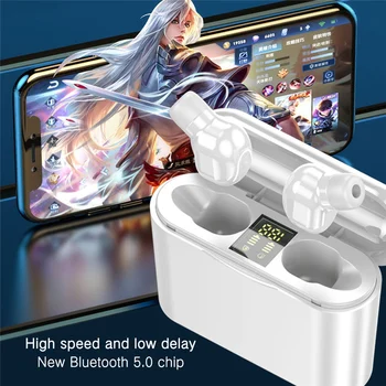 

TWS Bluetooth Headphones Wireless Earphone Headset HIFIi Stereo M2D digital display auriculares bluetooth heavy bass with mic