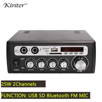 

Hifi stereo sound amplifiers audio 2.0 channels kinter-002 home amplifier with MIC BT SD USB input supply power control bass