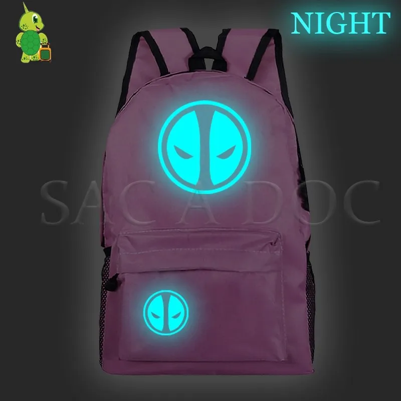 24pink Новинка, рюкзак Mochila, Мстители, женский, мужской, рюкзак, светящийся, для подростков, школьные сумки, Капитан Америка, дорожная сумка для ноутбука - Цвет: 24pink