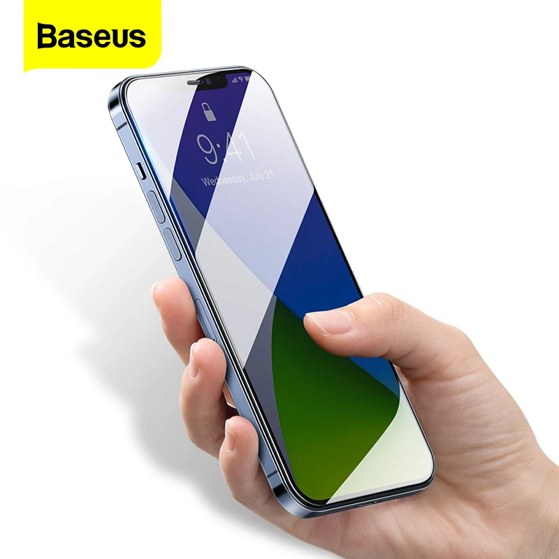Baseus 2Pcs Screen Protector For iPhone 12 Pro Max 0.3mm Transparent Protective Glass For iPhone 12 mini Tempered Film Cover afbeelding