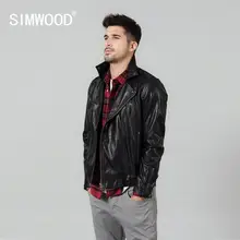 SIMWOOD, осенняя Новинка, приталенная байкерская куртка из искусственной кожи, мотоциклетная модная уличная одежда на молнии, Высококачественная брендовая одежда 980652
