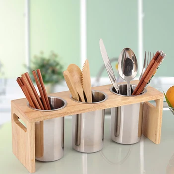 

Tools Storage Mildew Proof Drain Flatware Organizer Chopsticks Cutlery Holder With Base Stainless Steel Durable Breathable