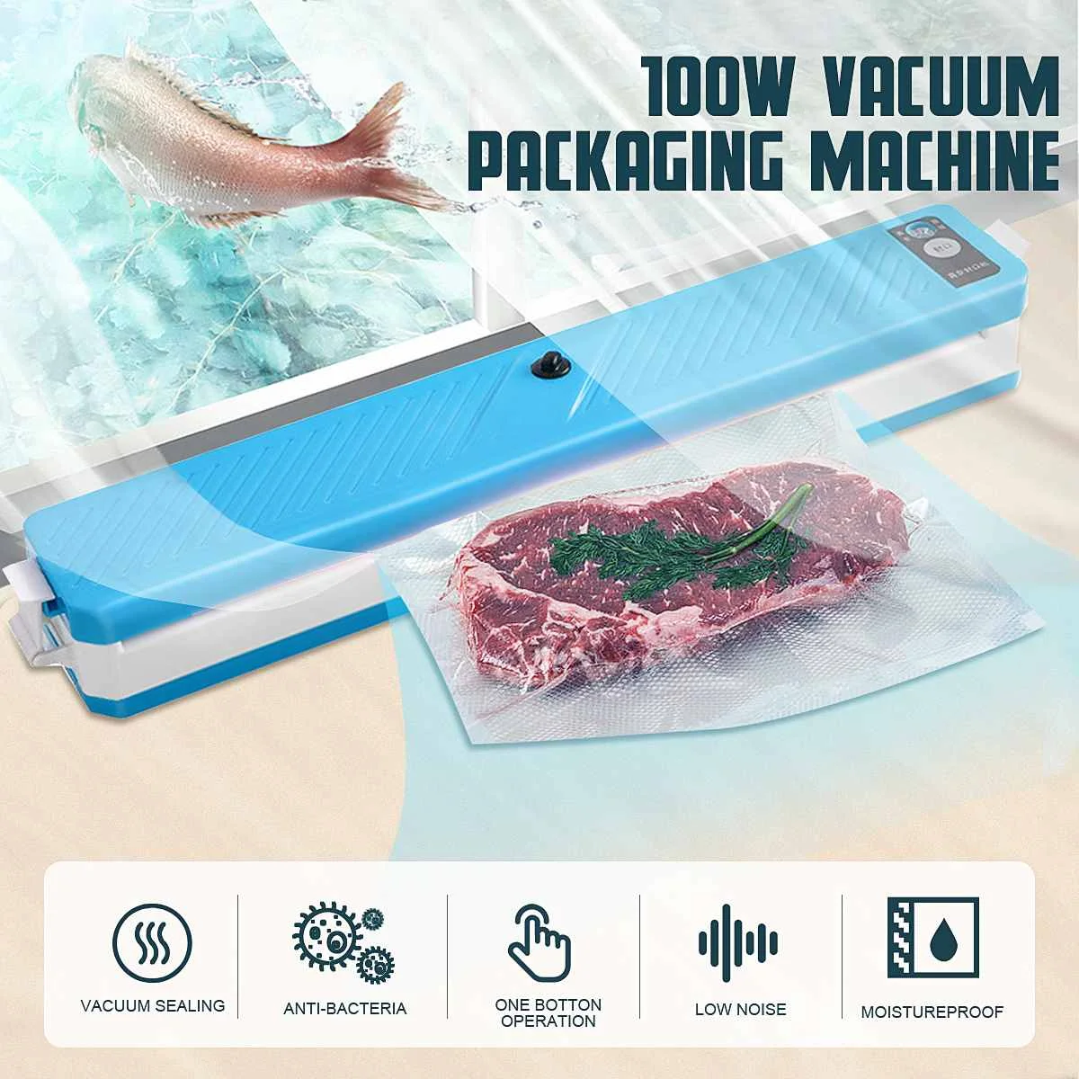 Household Food Vacuum Sealer Packaging Machine Automatic Electric Vacuum Food Sealers Kitchen Packer Saver Storage Food