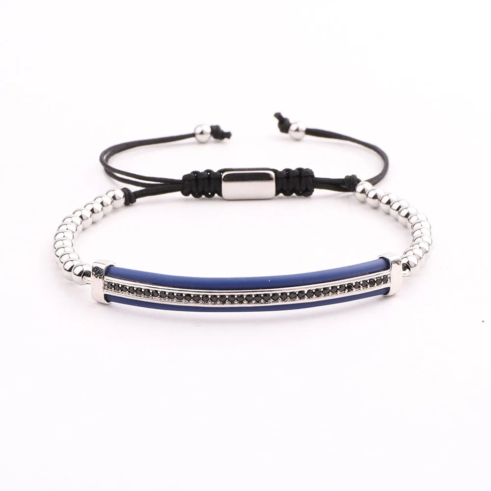 Classic Design High Quality Stainless Steel Beads CZ Pave Charm Handmade Cord Braided Macrame Bracelet Men Jewelry Gift - Image 2