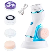 USB перезаряжаемая 4 в 1 Ультразвуковая электрическая Очищающая щетка для лица Массажер для поры лица чистящее устройство кисть для ухода за кожей 40#1022