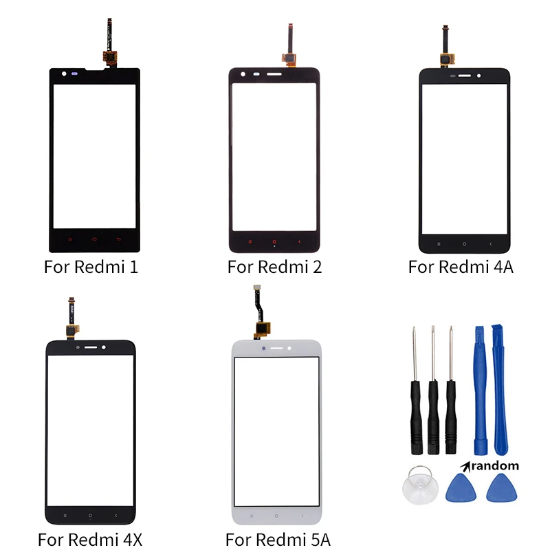 

For Xiaomi Redmi 1 2 4A 4X 5A Touch Screen Digitizer Front Touch Panel Glass Lens Replacement Parts