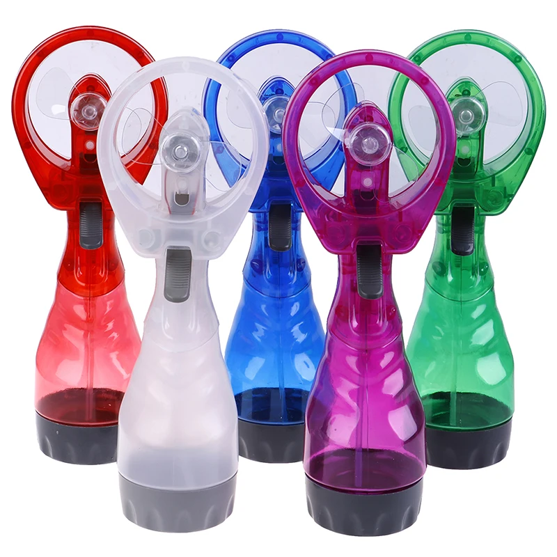 

1pc Mini Portable Water Spray Cooler Handheld Outdoor Bottle Misting Cooling Fans Color random