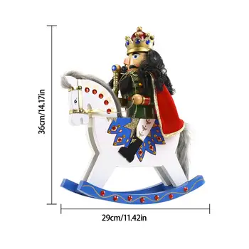 

36CM Wooden Nutcracker Doll Soldier Miniature Figurines Handcraft Puppet New Year Christmas Ornaments Home Decoration