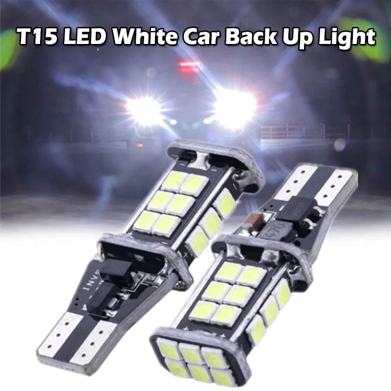 2 шт. W16W T15 светодиодные Белые автомобильные задние фары 24SMD декодирующие лампы 12 В