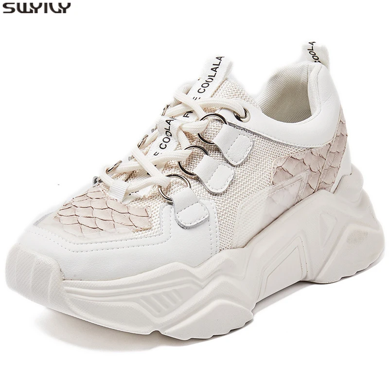 SWYIVY Chaussures/женские кроссовки женская обувь на танкетке коллекция 2020 года дышащие