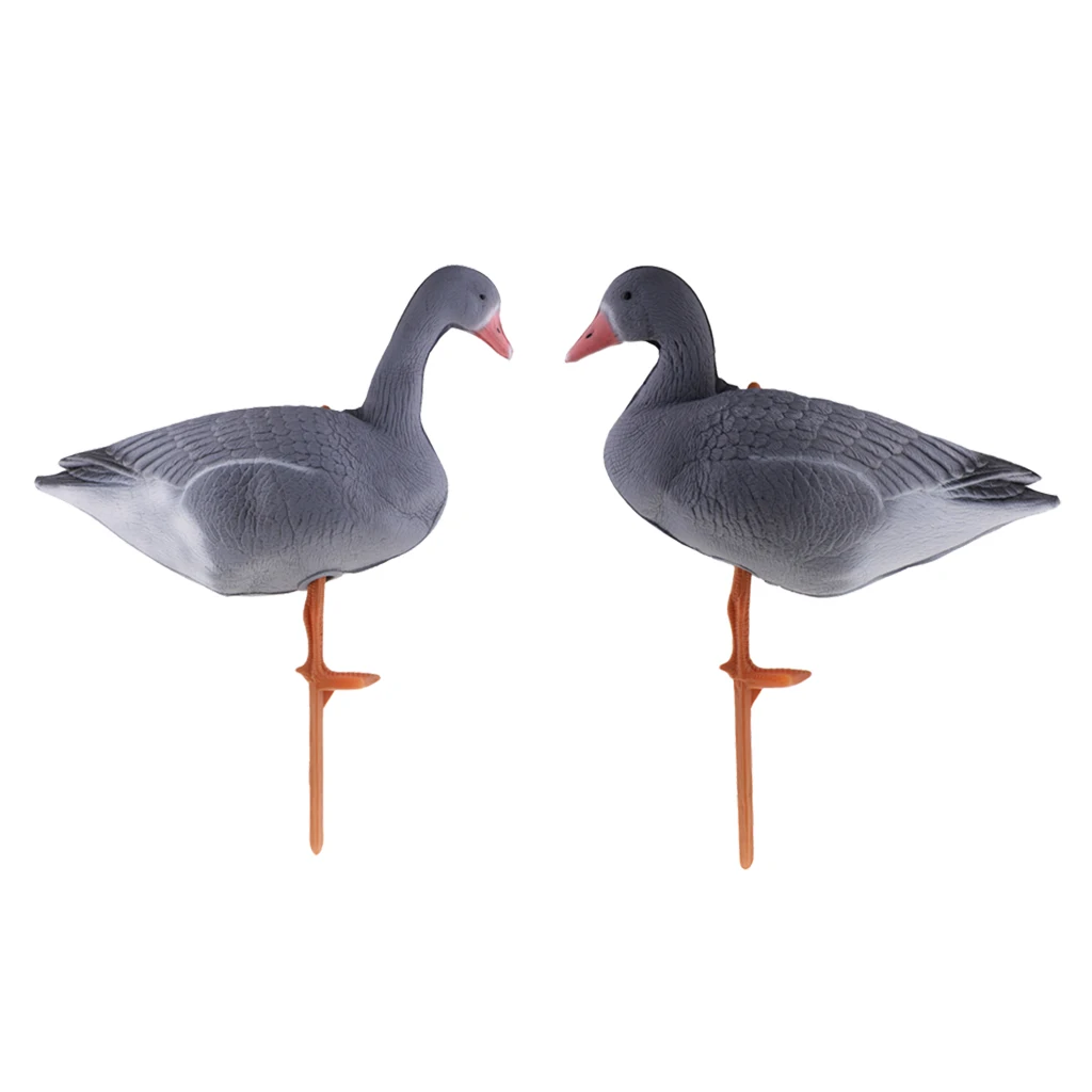 2pcs/pack 3D Lifelike Russian Goose Hunting Decoys 2 Types - Resting, Standing