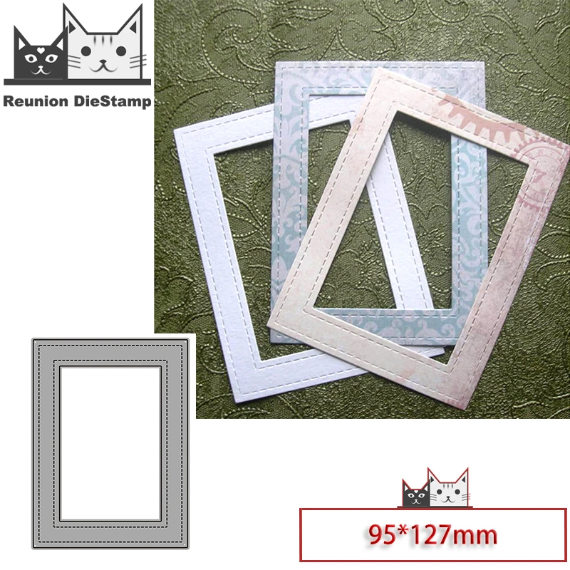 

Reunion New Design Craft Metal Die Cuts Rectangular border Cutting Die Scrapbooking Album DIY Paper Card Embossing Stencils