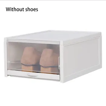 

Transparent Plastic Arrangement Stackable Flip Simple Modern Style Drawer Type Push And Pull Shoe Storage Box