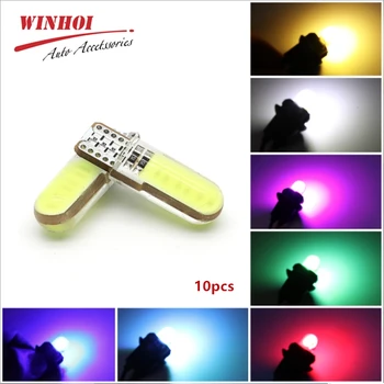 

10pcs T10 Led W5W Canbus 194 168 COB Error Free Car Clearance License Plate Light Bulbs Interior Side Wedge Light silicone Lamp