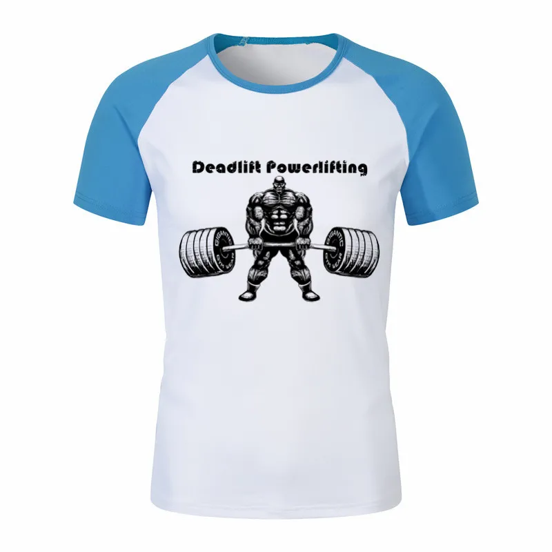 HCP4201D-skyblue Мужская футболка Gymmer Deadlift Powerlifting для тренировок и фитнеса, Летняя короткая Повседневная футболка Hipster, одежда унисекс - Цвет: HCP4201D-skyblue
