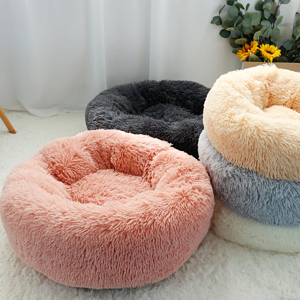 Pet Dog Bed Warm Fleece Round Dog Kennel House Long Plush Winter Pets Dog Beds For Medium Large Dogs Cats Soft Sofa Cushion Mats Pet Dog Bed Warm Fleece Round Dog Kennel House Long Plush Winter Pets Dog Beds For Medium Large Dogs Cats Soft Sofa Cushion Mats