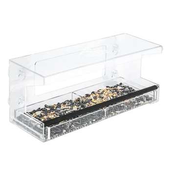 

Window Bird Feeder with 4 Super Strong Suction Cups & Sliding Seed Tray, Large, Clear Acrylic Outdoor Bird Feeders,
