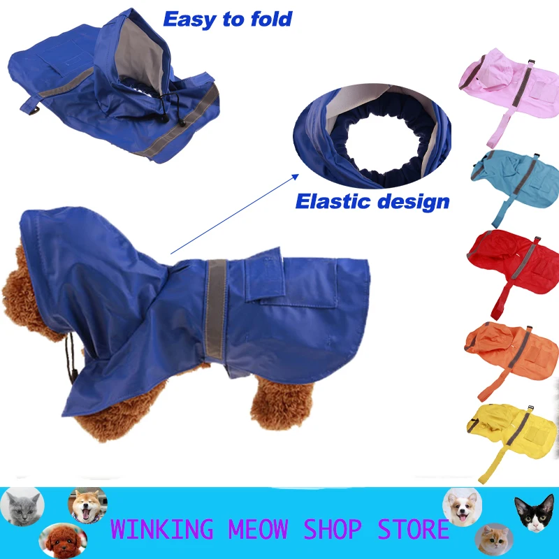 

Small large dog raincoat Pet Apparel Dog Clothes Dog Raincoat Pet Jacket Rain Pet Waterproof Coat Dog hoodies clothing Cute type