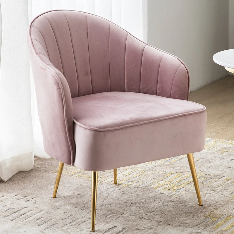 Nordic Woonkamer Slaapkamer Huishoudelijke Stoel Licht Makeup Stoelen Roze Goud Enkele Sofa Stoel Tafel Set|Woonkamerbanken| - AliExpress