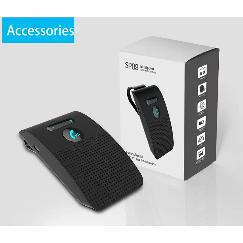 V5.0+ EDR Беспроводной автомобильный Bluetooth громкая связь автомобильный комплект беспроводной Bluetooth динамик телефон солнцезащитный козырек клип динамик телефон
