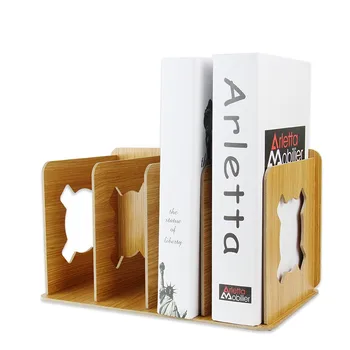 

2/4 grids Detachable wooden book stand office desktop file book magazine stand rack holder Desk document organizer bookends