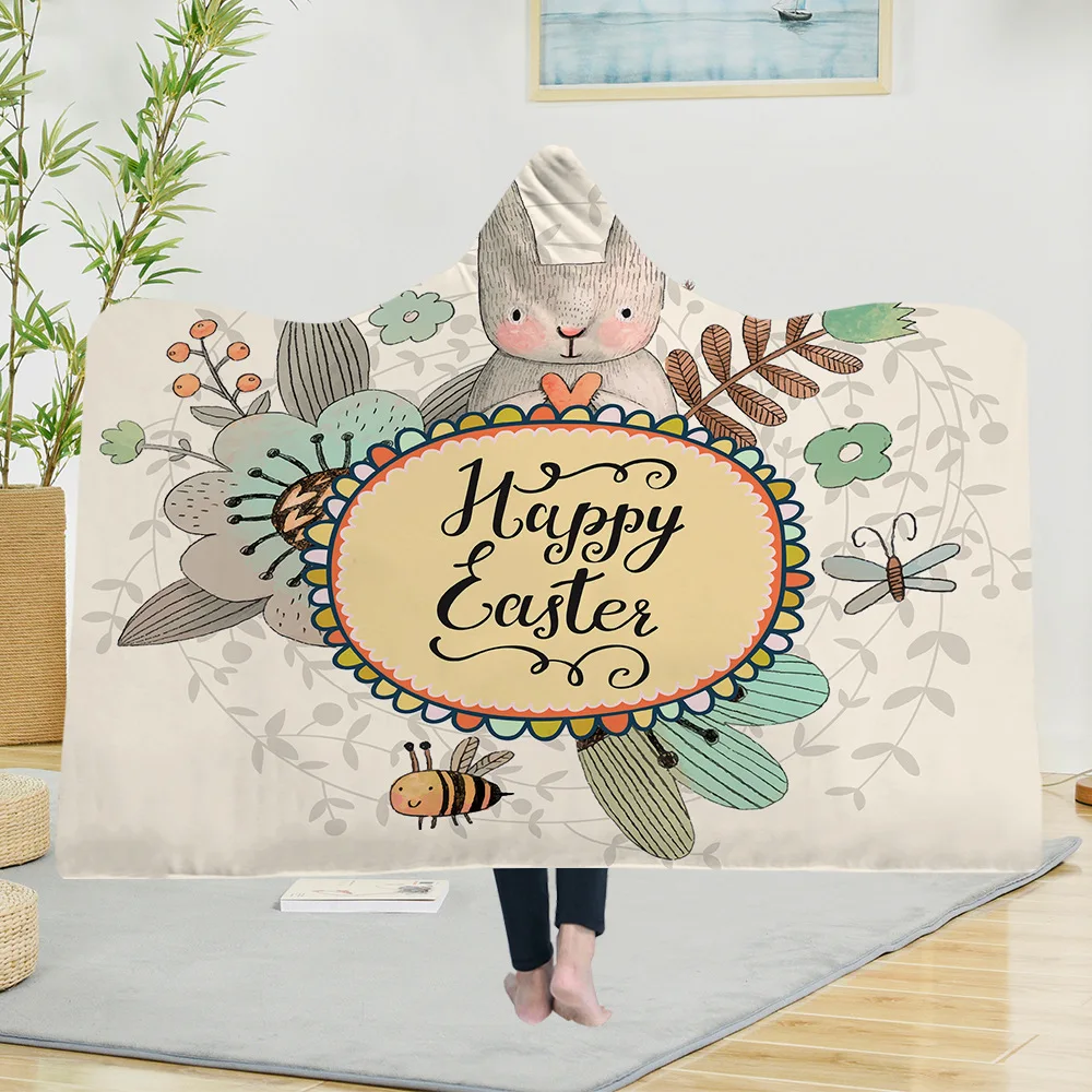

Explosive Hooded Blanket Cloak Magic Hat Blanket Thick Double Layer Plush 3D Digital Printing Anime Rabbit Series