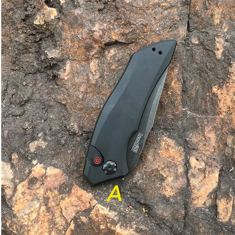 Черный Ножи Kershaw Jumping knife 7100 складной нож kinfe быстро открывающийся транспортировочный Дикий Нож для самозащиты - Цвет: Черный