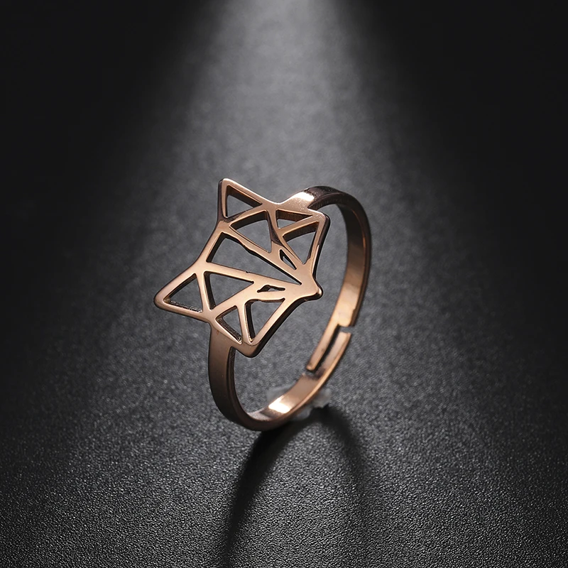 Unift-Anillos de animales de para mujer, sortija abierta de acero inoxidable, joyería a la moda, accesorios de fiesta, regalo para pareja - AliExpress Joyería y accesorios