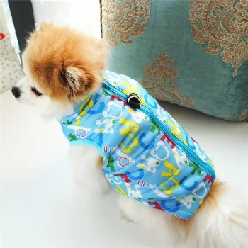 

Snow Dog Clothes Warm Zipper Coat Traction Buckle for Dogs Popular Thicker Autumn Winter Small Bichon Blue Girl Ropa Para Perro