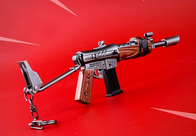 Hot Sale Military Gun Key Chain Battle Royale Action Figure Alloy Weapon Keychain Perripherals Night Model Toy For Kid