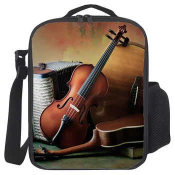 

Insulated Lunch Bag Artistic Violin Thermal Tote Bags Cooler Picnic Food Lunch Box Bag For Kids Women Men