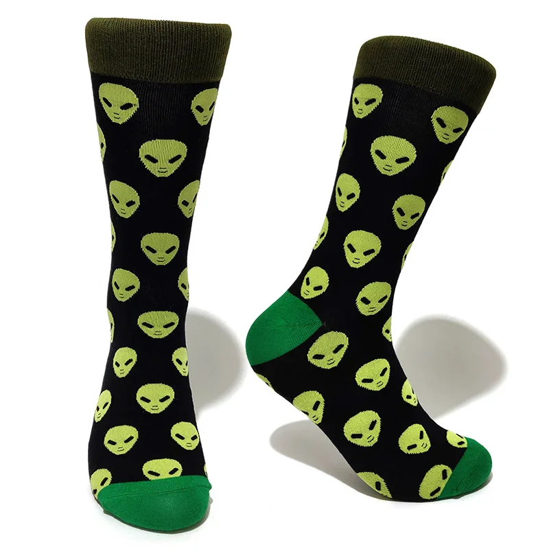 Men's Novelty Fun Graphic Cotton Socks - Unique Designs: Poker, Corgi, Frog, Burger, Piranha, Wolf, Avocado, Eagle