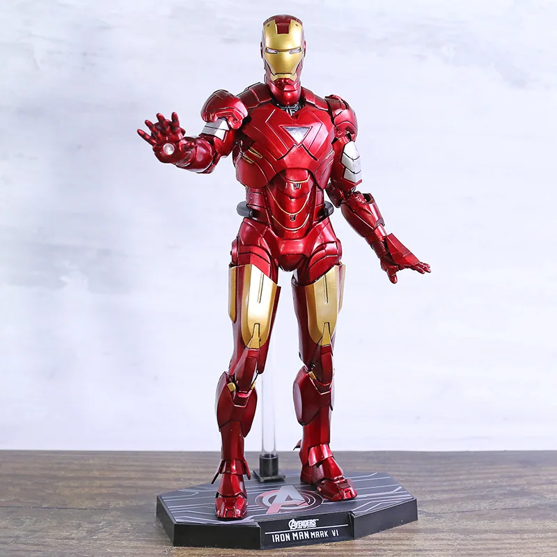 

Hot Toys Marvel Iron Man 2 Mark VI MK6 PVC Action Figure Collectible Model Toy with LED Light